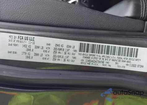 2017 Dodge Durango Sxt Rwd z USA, uszkodzony, nr VIN 1C4RDHAG3HC724748